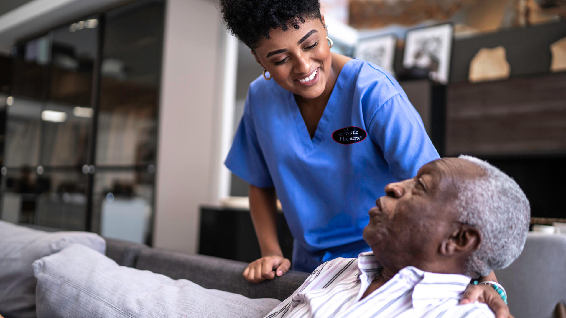 Caregiver with elderly patient